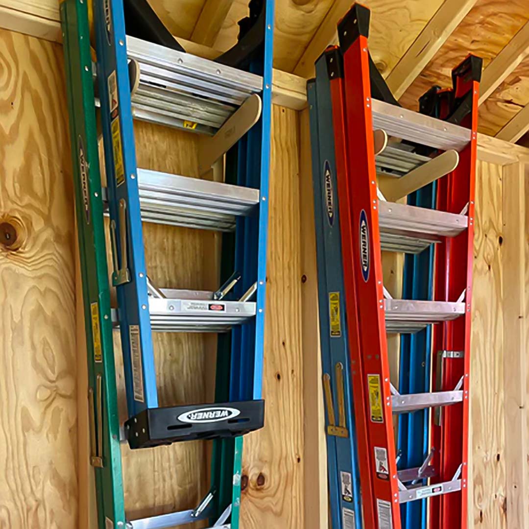 Sun Rise Sheds | HangThis Up | Step Ladder Organizer