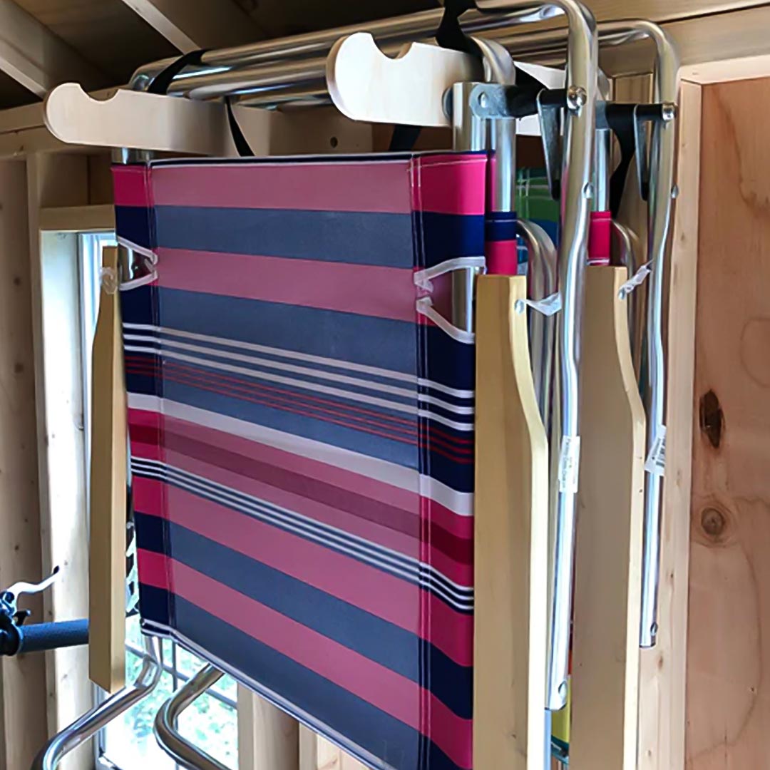 Sun Rise Sheds | HangThis Up | Lawn Chair Organizer